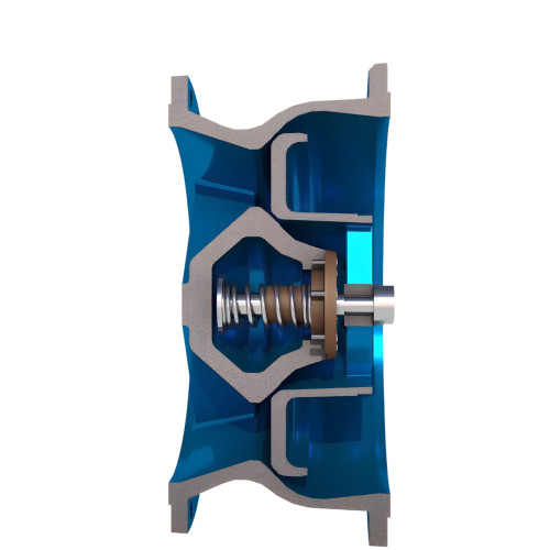 Clapet à disques concentriques à brides.